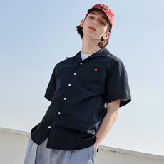 제너럴아이디어 오픈 카라 하프 셔츠 GIG4003