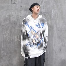 더클라워 인기신상 남성 루즈핏 그라데이션 열혈남아 후드 티셔츠