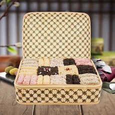 강릉한과 대바구니3kg / 찹쌀과줄+7종 강정(찹쌀 참깨 백년초 쑥 흑임자 흑미 차좁쌀) 찹쌀+멥쌀+콩+조청 /수제한과 / 사기막전통한과, 1개, 3kg