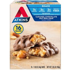 Atkins 캬라멜 초콜렛 프로틴 바 16개입, 1개, 704g