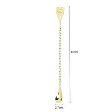 긴 나선형 손잡이 칵테일 바텐더 음료 셰이커 머들러 위스키 믹싱 주방 바 30 40 50cm, 14.40cm Golden, 1개