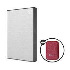 씨게이트 외장하드 1TB 1테라 원터치 외장 HDD USB 맥북 컴퓨터 저장장치 데이터복구, (4) 레드파우치, 02.실버