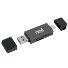 넥시 3D 카드리더기 USB 3.0 C타입, 4개, Gray(다크그레이), NX887 NX-3IN1CRD