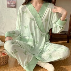 모달 산후조리복 여름 임산부 잠옷 느슨한 산후 수유 수유 홈웨어