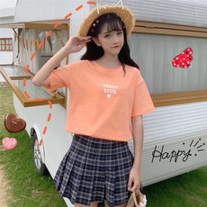 해외여행여름옷 트윈룩 반팔 t티셔츠여성 기숙사 침실 패션 다인용 자매 옷 3 4학년 5학년 6학년 .학생 상의