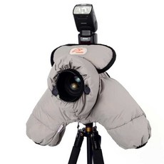 카메라 다운 콜드 커버 마이크로 싱글 Canon Nikon 방수 웜 방음, 그레이/다운/L