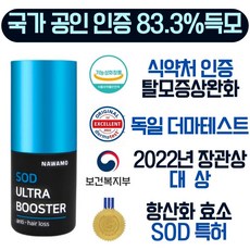 탈모 헤어토닉 식약처 기능성 인증 탈모증상완화 나와모 SOD 에스오디 부스터 국가공인인증 두피케어 쿨링