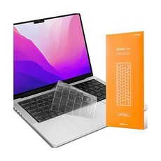 UPPERCASE GhostCover 프리미엄 초박형 키보드 커버 프로텍터 2021 2022 M1 프로/맥스 맥북 프로 14인치 16인치(A2442 A2485) 및 M2 에어 13, 투명.