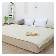 [아이닉스] 스위트 누빔 패밀리 침대패드 밴드형 270 x 200(SS+K), 색상:오트밀(스위트), 1개