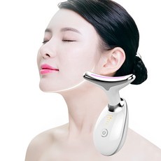 SHENGYIG 갈바닉 얼굴 목 괄사 리프팅 EMS 온열 마사지기, 흰색
