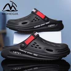 MOHEGIA남성용 여름 슬리퍼 미끄럼 방지 두꺼운 밑창 대형 비치 홀 신발