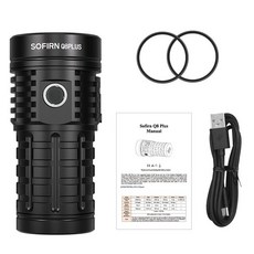 Sofirn Q8 플러스 초강력 LED 손전등 USB C 충전식 21700 안두릴 2.0 토치 XHP50B 역충전 16000lm, without battery, CHINA, 5000K-5300K, 01 without battery, 1개