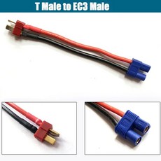 XT60 EC5 EC3 T Deans 4.0mm 3.5MM JST SM 타미야 플러그 암-수 어댑터 커넥터 10 12 14 16Awg 10cm RC Lipo 배터리용, [27] T M to EC3 M