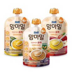 매일유업 맘마밀 6개월 퓨레 맛보기(오트밀사과프룬4+사과퓨레3+바나나퓨레3) 10팩 - 6개월퓨레