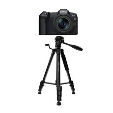 캐논 EOS-R8용 삼각대 3WAY 헤드 4단 호환 삼각대, (단일색상)블랙, 1개
