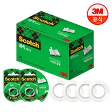 쓰리엠 스카치 매직테이프 디스펜서 2개 + 리필 4롤 12mm x 20m, 반투명, 1세트