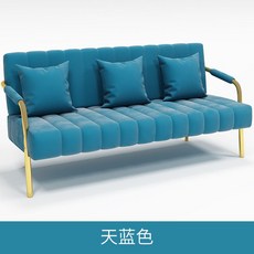 미용실 쇼파 대기 바버샵 의자 뷰티샵 휴게실 등받이, 피콕 블루 (벨벳), 1개