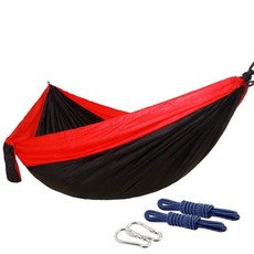 캠핑 그네 해먹 가정용 거실 의자 플라잉 쇼파 로프 차박 침대 그물, Red and black, 1개