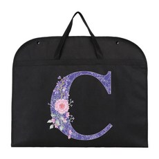 방진 의류 커버 정장 드레스 먼지 보라색 꽃 프린트 보관 보호대 걸이식 정리함, 11.8Purple flower K, 1개