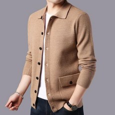 FANSYLI 남자 봄 가을 니트 재킷 패션 비즈니스 캐주얼 코디 니트 카디건 스웨터 코트 W8A29