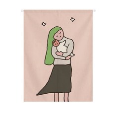 일러스트 아트 문 가리개 파티션 가림막 커튼 바란스 주방 창문 현관 커텐, 트임형 + JTL-06