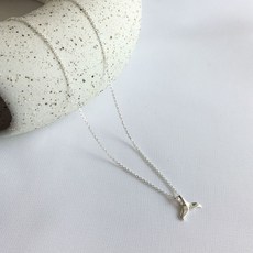 투에이치 실버925 행운의 돌고래 꼬리 여자 은목걸이