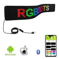 스마트 LED 디스플레이 화면 RGB 메시지 스크롤 사인 보드 초박형 소프트 패널 상점 광고용 자동차, 1개, 3) 392X187MM S3264RGB