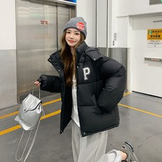 ANYOU 여성 겨울 베이직 캐주얼 경량 숏패딩 패션 루즈핏 다운자켓