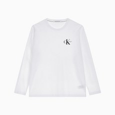 [AK PLAZA] [캘빈클라인] 남녀공용 베이직 로고 긴팔 티셔츠 (J400348-YAF)