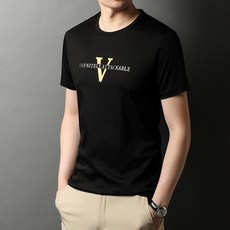 맨티셔츠 청년 헤드 여름 문자 이니셜 노카라 반팔 얇은 옷 x2개