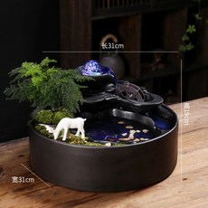가정용 미니분수 인테리어 거실 실내 분수가습기 장식 카페 고급, 머니 롤링 - 화이트 디어(대형)