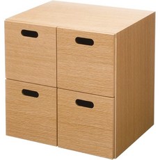 MUJI 무인양품 4칸 수납장 다용도 서랍장 12381150, 오크, 4단
