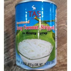 T.A.S Sweetened Young Coconut Stripped in Heavy Syrup 스윗턴드 영 코코넛 스트립 인 헤비시럽, 1개, 320g