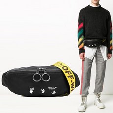 오프화이트 20FW 로고 나일론 힙색/벨트백 OMNA074E20FAB001 1001