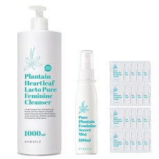 아요델 질경초 여성청결제 1 000ml + 청결미스트 100ml +여행용파우치 4ml x 20 총22개 세트, 1189g, 22세트 - 아요델남성청결제