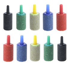 10팩 에어 스톤 버블 실린더 재사용 가능한 수족관 물고기용 산소 디퓨저 탱크 연못 수경재배 펌프 믹스 컬러