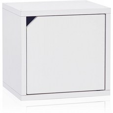 Way Basics Eco Stackable Connect Storage Cubby Cubby Organizer with Door(툴 프리 어셈블리 및 지속 가능한 비독성 zBoard, 단일옵션
