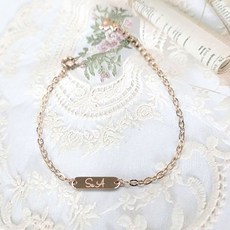 14K 18K 베이비 스틱 레이져마킹 팔찌