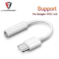 Lamorniea Type C ~ 3.5 MM 헤드폰 잭 어댑터 Google Pixel 2 용 DAC 칩 Nexus HTC U11 U12 OPPO LG USB C 디지털 ~ 3., 단일, 1개, White