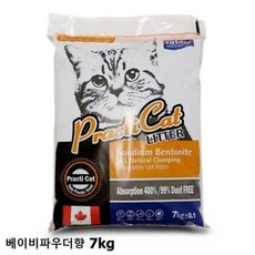LOD163173 연두마트 7kg 고양이모래 탑퍼 프락티캣 베이비파우더향 KH201