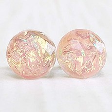 [꿈꾸는직구]W635CF4 링귀걸이 라이트 핑크 파이어 오팔 수지 스터드 귀걸이-10mm-저자 극성 티타늄 포스트 큐빅귀걸이 드롭귀걸이