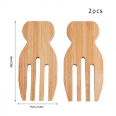 대나무 샐러드 믹싱 도구 포크 스푼 클로 레스토랑 주방 나무 교, 1.2PCS, 1개