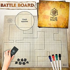 The Original Battle Grid Game Board - 27” x 23” - Dungeons and Dragons Mat - Dry Erase Square Hex R, 1