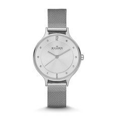 Skagen 스카겐 여성용 아니타 쿼츠 스테인리스 스틸 메시 캐주얼 시계
