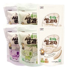 일동후디스 유기농 쌀과자 떡벙 x 6개 (자색고구마 백미 시금치 택1), 1박스, 시금치떡벙