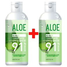 아리따움 알로에 노워시 클렌징 워터 300ml 1+1 세안제 리무버, 2개