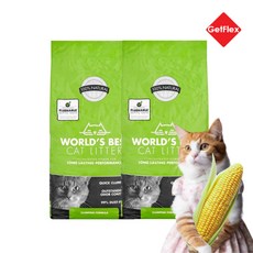 월드베스트 천연 옥수수 대용량 고양이모래, 오리지널 클럼핑 6.35kg 2팩, 6.35kg, 2개