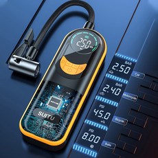 자동차 타이어 펌프 무선 공기 압축기 미니 팽창기 오토바이 자전거 공용 USB 충전식 3-150PSI 2x2000mAh, 1개