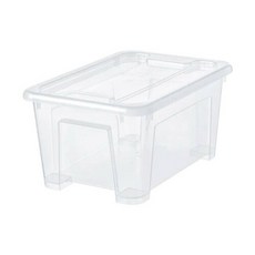 이케아 SAMLA 삼라 수납함+뚜껑 투명 28x20x14cm 5L 수납함 정리함, 투명_398.857.49
