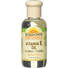 Sundown Naturals Vitamin E Oil 썬다운 비타민E 오일 31500mg 2.5oz (75ml), 상세참조, 1개